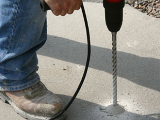Step 1 of PolyLevel® concrete repair
