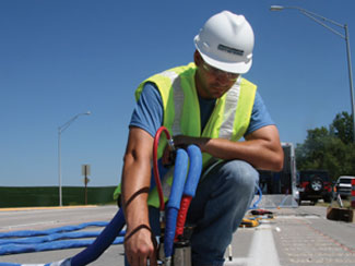 Step 3 of PolyLevel® concrete leveling