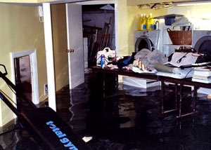 A laundry room flood in Harrodsburg, with several feet of water flooded in.