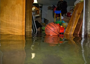 A flooded basement bedroom in Columbia