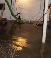 Several feet of floodwaters in a Waynesburg basement