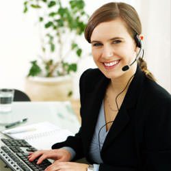 A disaster restoration customer service expert in Frankfort manning the phones