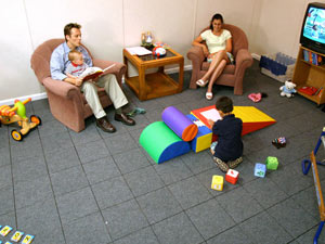 Waterproof basement flooring installed in a family room in Berea, Kentucky
