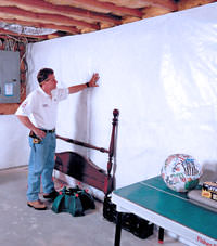 Plastic 20-mil vapor barrier for dirt basements, Somerset, Kentucky installation